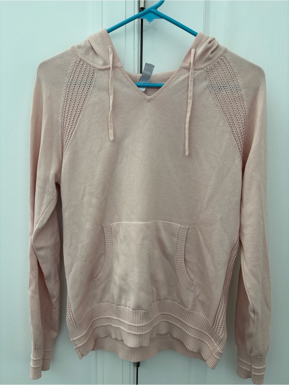 Athleta Blush Pink Knit Hooded Pullover